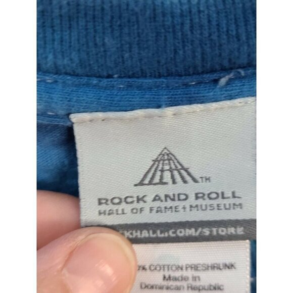 VTG Y2K Rock And Roll Mens T Shirt Medium Blue Tie Dye Short Sleeve Grunge - Picture 4 of 7